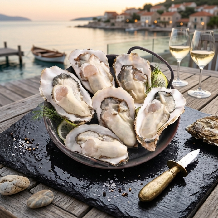Jumbo Frozen Half Shell Raw Oysters